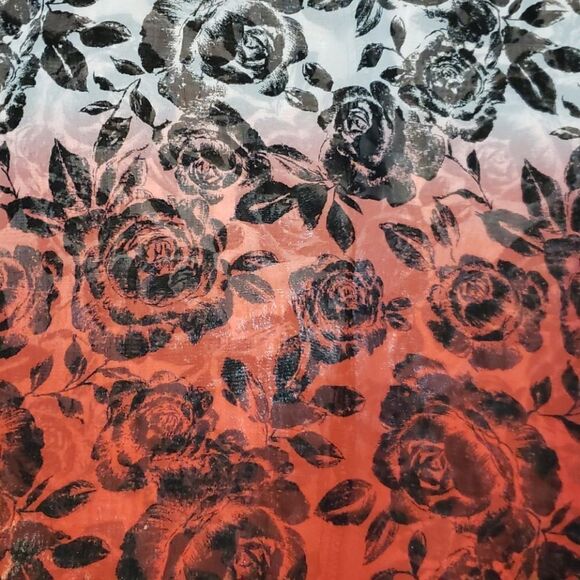 Sheer Top, Ombre, Red, black, white, small - Picture 2 of 4